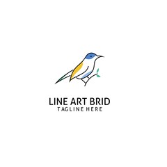 minimalistic bird logo vector illustration on light background,
