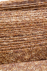 thin and crispy bread close up