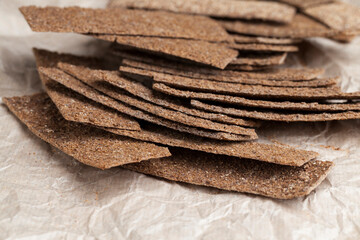 thin and crispy bread close up
