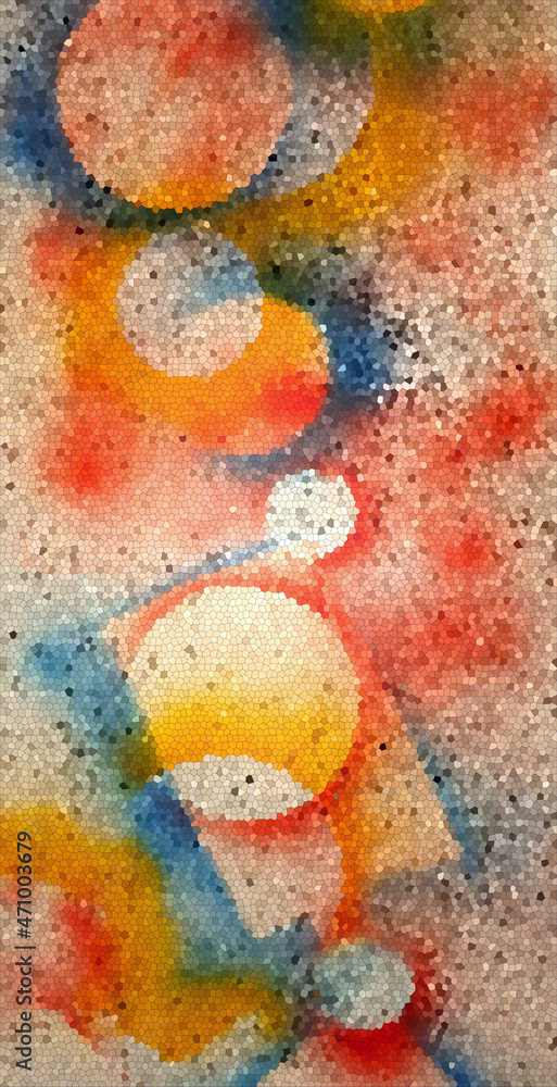 Poster abstract pattern and contemporary design from multi-coloured spray paint overlapping marks left of a