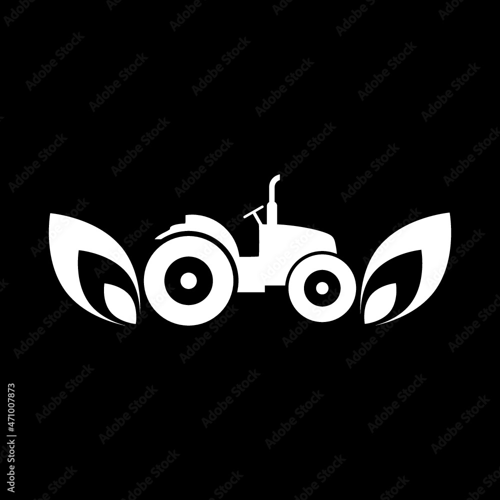 Canvas Prints Farm Tractor icon isolated on dark background