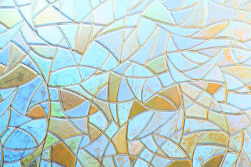 Stained glass with art-deco mosaic