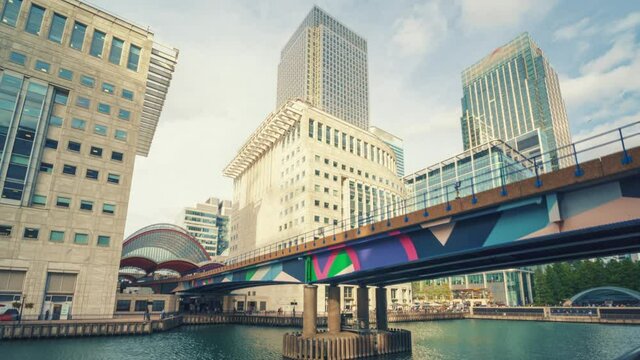 Modern buildings in London, Canary Wharf, UK