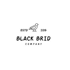 monoline simple bird line art logo,