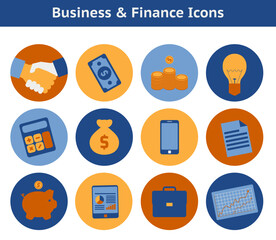 Business And Financial Flat Icons