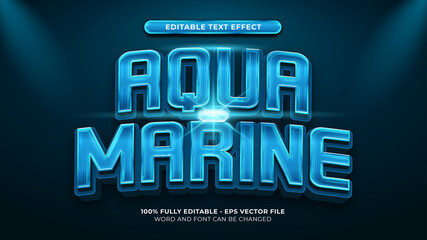 Shiny aqua blue chrome theme editable text style effect