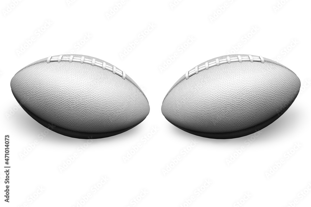 Wall mural Leather American football ball mockup isolated on white background.3d rendering.