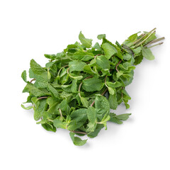 Bunch of fresh green mint on white background © Picture Partners