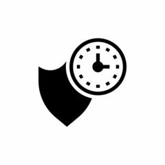 PROTECTED 24-HOUR icon in vector. Logotype