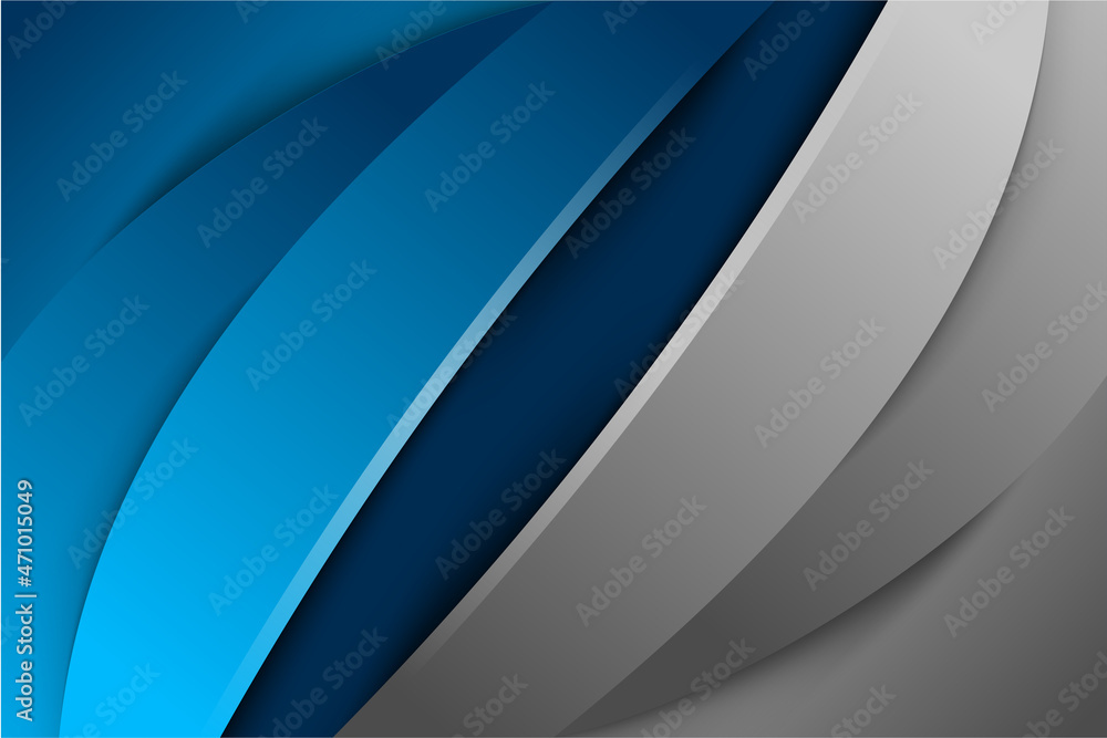 Poster blue shiny and dark grey hi-tech motion background. horizontal layout vector design. abstract curve 