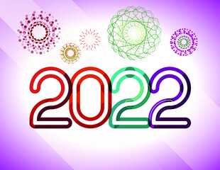 happy new year, colored 2022 numbers, design elements for new year decor, 2022 vector