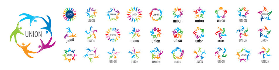 A set of vector logos of the Union on a white background
