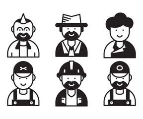 people and profession profile avatar vector set