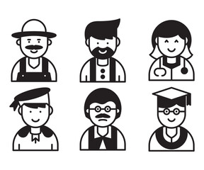 people and profession profile avatar vector set