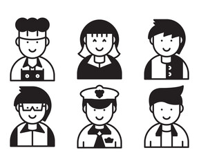 people and profession profile avatar vector set