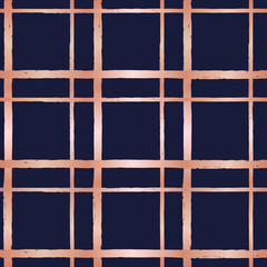 Vector navy blue gold grid mesh seamless pattern