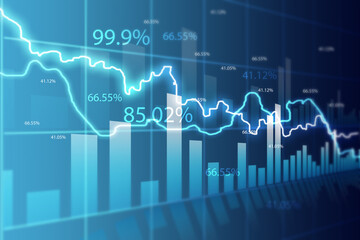 Stock market or stock exchange trading graph. 3d illustration