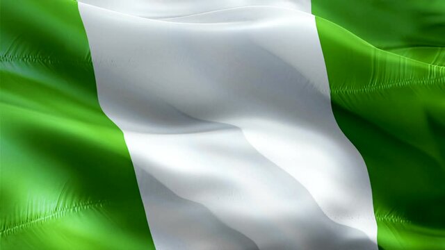 Nigerian flag. National 3d Nigeria flag waving. Sign of Nigerian seamless loop animation. Nigeria flag HD Background. Nigerian flag Closeup 1080p Full HD video for presentation. Nigerian flags for Vic
