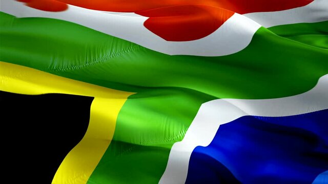 South Africa flag. 3d South African flag waving video. Sign of South Africa seamless loop animation. South African flag HD resolution Background Closeup 1080p HD video for Independence Day,Victory day