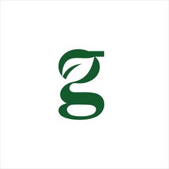 Obraz premium initials g logo vector template leaf
