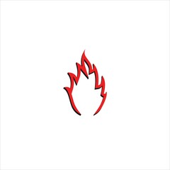 fire logo vector template 2d