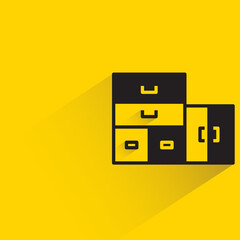 cupboard icon with shadow on yellow background