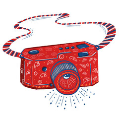 colorful camera on a white background, illustration
