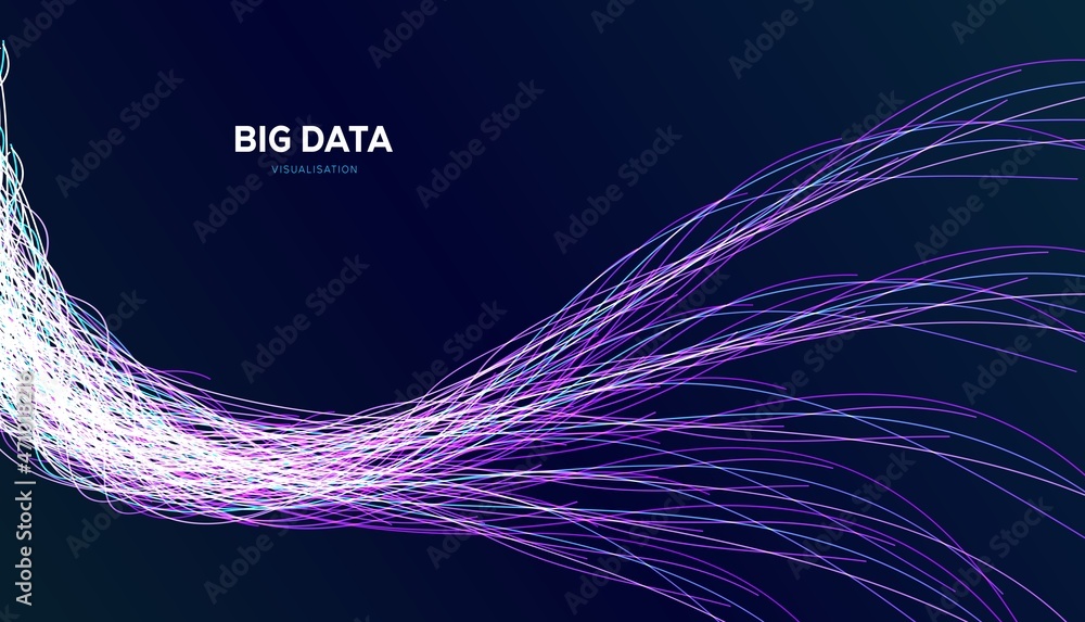 Poster big data background vector illustration. information streams.