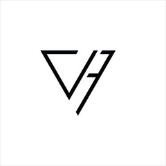 initials v 7 logo vector template line