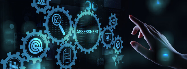 Assessment analysis Business analytics evaluation measure technology concept.