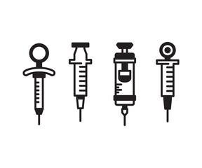 syringe icons set vector illustration
