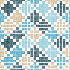 A mosaic of striped geometric figures. Seamless pattern. Design with manual hatching. Textile. Ethnic boho ornament. Vector illustration for web design or print.