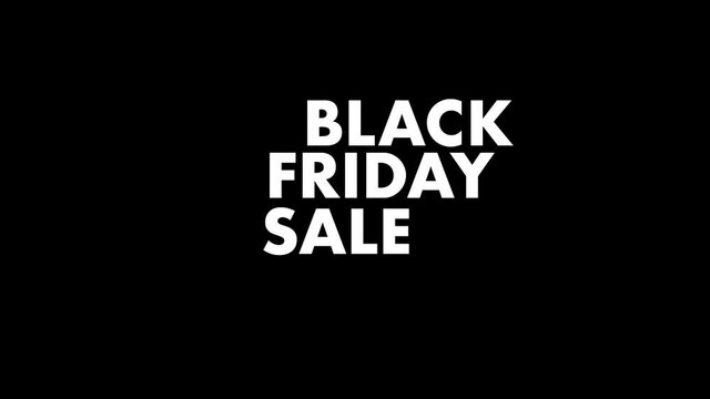 Black Friday Sale text animation, on black and white backgrounds