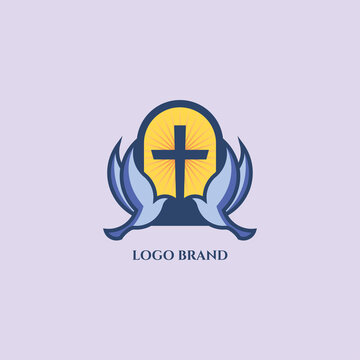 Dove church logo illustration in vector format that is both distinctive and unforgettable.