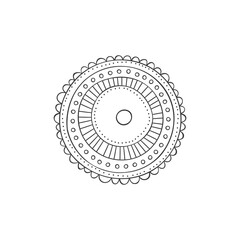 Round drawing - pattern. Cartoon doodle print. Isolated vector objects on a white background. 