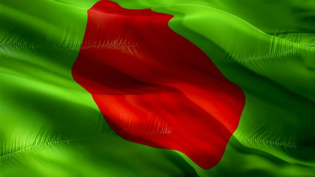 Bangladeshi flag. National 3d Bangladesh flag waving. Sign of Bangladeshi seamless loop animation. Bangladesh flag HD Background. Bangladeshi flag Closeup 1080p Full HD video for presentation. Banglad