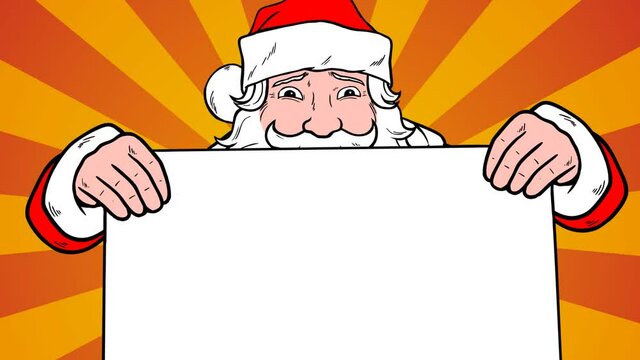 Santa Animation Hold Text Sign