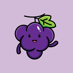 Cute Grape Face Illustrations