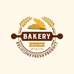 Retro bakery logo concept inspiration - obrazy, fototapety, plakaty