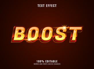 fantasy futuristic yellow boost text effect