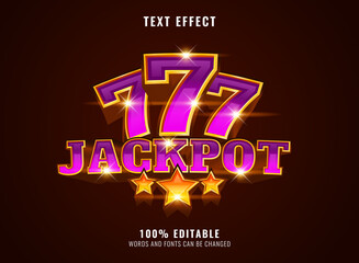 shiny violet 777 jackpot with star banner text effect - obrazy, fototapety, plakaty