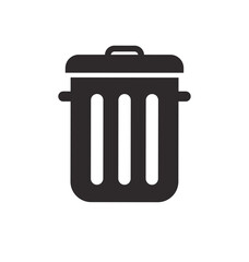 rubbish bin trash can garbage silhouette icon