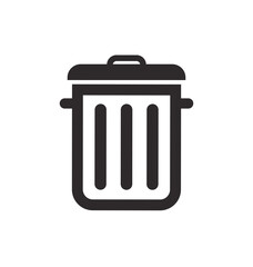 rubbish bin trash can garbage silhouette icon