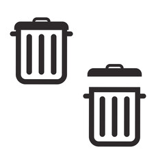 simple rubbish bins trash garbage cans icons