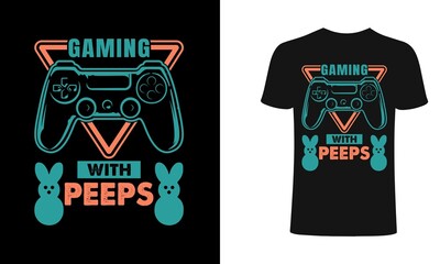 Gaming with peeps T shirt design, vector, element, apparel, template, typography, vintage, eps 10,gamer t shirt.