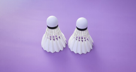 Blurred image background of white shuttlecocks, concept for badminton lovers around the world.