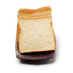 sliced bread on white background