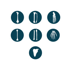 Human bones and orthopedic vector icon set