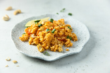 Spicy vegetarian pilau with cashew