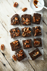 Homemade brownie with pecan nuts